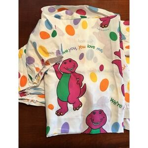 Vintage 1992 Barney Toddler Bed Sheet Set Flat & Fitted Only Lyons Group